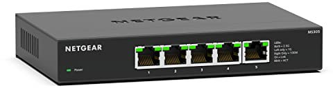 NETGEAR 5-Port Multi-Gigabit Ethernet Unmanaged Essentials Switch (MS305) – mit 5 x 1G/2,5G, Desktop- oder Wandbefestigung und eingeschränkter Garantie für 3 Jahre