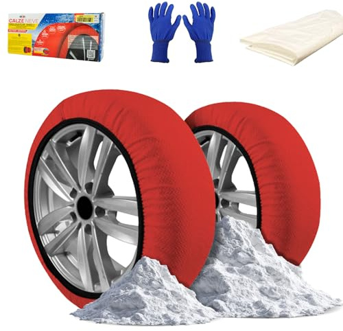 ENERFERO Cadenas Nieve Coche,Cadena de nieve textil para neumaticos,Calcetines para nieve,Cert. EN16662-1|,Montaje rápido, Alternativa a las cadenas metálicasMaxima distancia hasta 120 Kilometro (XXL)