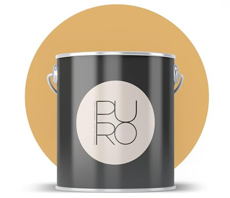 Livingwalls PURO Premium Wandfarbe c8001 - Malerfarbe für Wohnräume und Arbeitszimmer mit sehr hoher Deckkraft - matte hochwertige in Gelb - 2,5l
