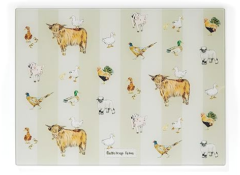 Cooksmart British Designed Glass Worktop Saver | Glass Worktop Savers for Kitchen with Lovely Designs | Kitchen Worktop Protector for All Type of Kitchens - Buttercup Farm