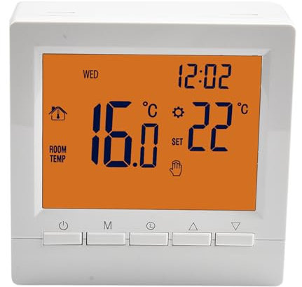 Termostato intelligente programmabile, termostato a parete Caldaie a gas Regolatore di temperatura di riscaldamento con ampio schermo LCD, NO-WIFI