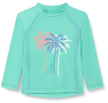 Playshoes UV-Schutz Bade Shirt Unisex Kinder Schwimmshirt Badebekleidung, Palmen Mint Langarm, 86/92