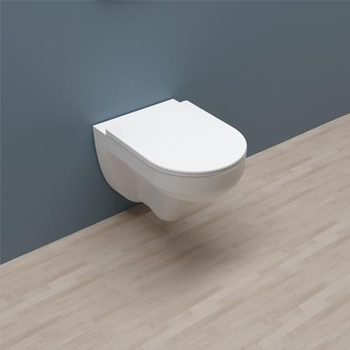 Huibathroom Bathroom Rimless Vortex FlushTechnology Wall Hung Toilet UF Slim Soft Close Seat