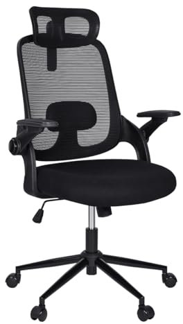 Silla de Oficina | Escritorio o Estudio Ergonómica con Ruedas | Reposacabezas y Reposabrazos Ajustables | Soporte Lumbar | Respaldo de Malla Transpirable | Altura Regulable | Ideal casa o Trabajo