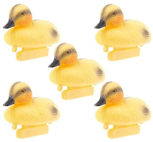 Canards Flottants pour Étang – Leurre De Canard Jaune Flottant Réaliste, Mannequin De Canard Flottant Mignon | Pack De 5 Décorations De Bassin Flottant pour Parc, Piscine, Extérieur Et Jardin