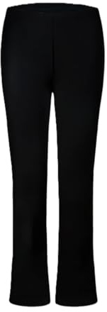 New Women's Ribbed Trousers, Black, Bootleg, Elasticated Waist, Ladies Comfy, Work Wear, Stretch Pants (UK, Numeric, 8, 22, Regular, Regular, 14, Black)