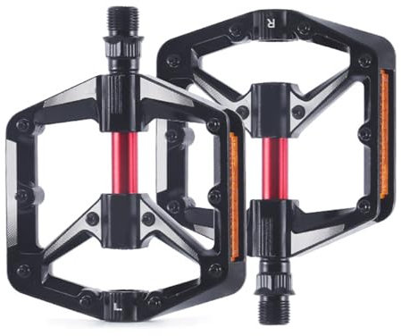 Xiciki Pedale Fahrrad, MTB Pedale Mit Reflektoren 9/16 Zoll, 3 Abgedichtete Lager, Aluminium, Geeignet für Mountainbike, Rennrad, Citybike, Trekkingrad