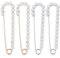 Nogeqi 4 Stück Broschennadeln Groß, Sicherheitsnadel Perlen, Schleppennadel Brautkleid, Sicherheitsnadeln Perlen Brosche Damen, Safety Pin Necklace Für Kleidung Mädchen Weihnachten