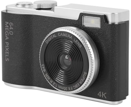 Cámara Digital 4K, Vintage CCD Vlog para Fotografía, Compacta y Portátil, Cámara para Adolescentes y Principiantes (64GB)
