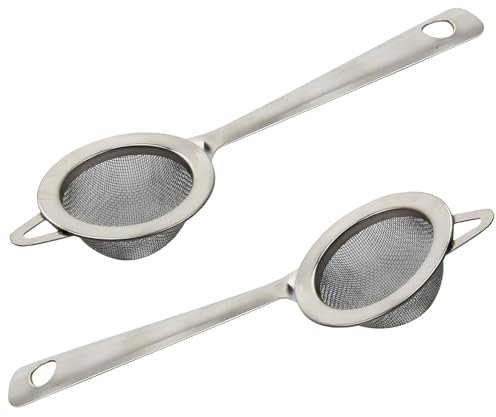 2 Pcs Tea Strainer Fine Mesh – Stainless Steel Tea Infuser with Handle for Loose Leaf Tea, Spices, Herbs, and Coffee, Ultra-Fine Sieve Filter, Reusable & Easy to Clean Tea Filter Set for Cups & Pots