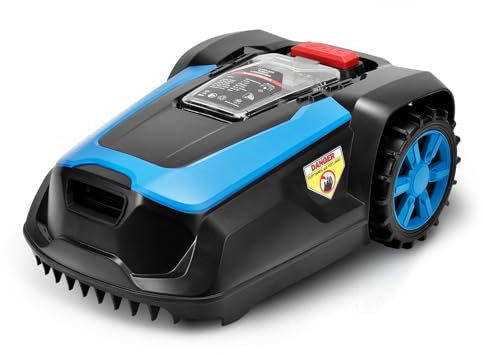 LEADZM Robot Tondeuse sans Fil Automatique 1200m² - Recharge Auto, Contrôle App Bluetooth/Wi-FI, Hauteur de Coupe 25-65 mm, Largeur de Coupe de 220 mm, Pente 47%, Étanche IPX5