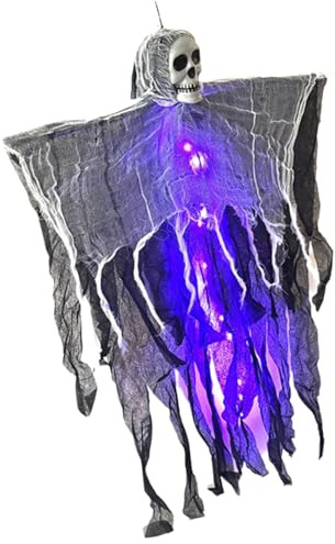 Halloween-skelett | Spökhustillbehör | Flytande tillbehör med dimma för vägg, fest, maskerad, karneval, trädgård, klassrum