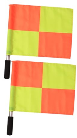 ibasenice Lot de 2 Drapeaux D'arbitre de Football 40x40 Cm en Abs et Mousse Polyester, Drapeaux Portatifs Haute Visibilité pour Juges de Ligne, Équipement Sportif Polyvalent Style