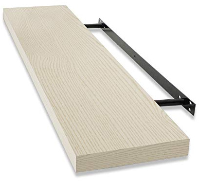 Floordirekt Mensola da Parete Stockholm - mensola da Parete - Elegante Effetto sospeso - Laccato o Opaco - Mensola Galleggiante con Materiale di Montaggio (Beige - Opaco, 80 x 23 x 4 cm)