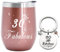 Edelstahl Kaffeebecher mit Gravur, 30. Geburtstag Geschenk für Frauen, 30&Fabulous Thermobecher, Inspirierend Geschenk für Frauen, Freundin, 350ml Roségold Kaffeetasse mit Schlüsselanhänger