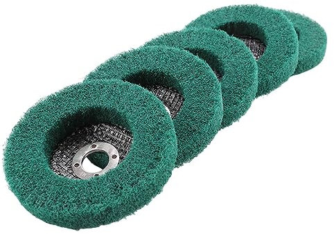 Geieold 5 unidades de fibra de nailon para pulir, disco de pulido, esponja abrasiva para lijadora para pulidora de metal