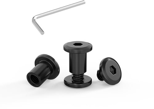 20 Vis de Raccordement M5x10 Pour Meubles, Assemblage en Acier Inoxydable A2 V2A, Oxyde Noir, Connecteur d'Armoire Avec Clés Allen