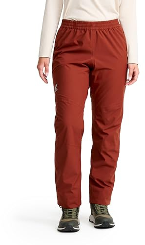 RevolutionRace Vector 2L Pants für Damen, Wasserichte und Winddichte Regenhose für Wandern, Fired Brick, L