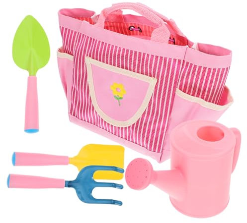 NAMOARLY Gartengeräte-Set für Jungen und Mädchen 5-teilig Rechen Gießkanne Spaß für Jungen und Mädchen Lernen über die Natur