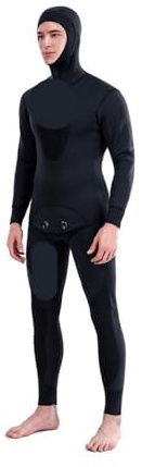 JTKSSCS Neopreno Hombre Traje de Neopreno cálido con Capucha de 1,5/3 mm for Hombre, Ideal for Caza, Pesca y Surf.(Gray,L)