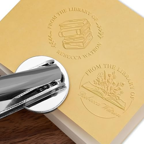 Sello de libro personalizado | Grabado de libro de mano | Personalizado con tu texto o logotipo | Regalo personalizado | para libros, tarjetas de visita, documentos, cuadernos