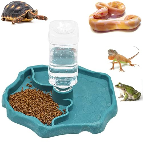 Distributore Di Acqua Per Rettili, Ciotola D'acqua Per Tartarughe, Abbeveratoio Per Mangiatoia 2 In 1 Ciotola Di Rettili, Adatta Per L'alimentazione Di Piccoli Rettili Come Tartarughe, Lucertole