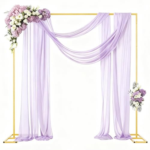 Arco de Boda 2m x 2m de Metal Dorado - Soporte de Fondo Cuadrado para Ceremonia de Boda, Rincón de Fotos, Graduación, Cumpleaños y Decoración de Fiestas