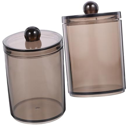 SMASOLO 2 piezas Tarros Boticario para Hisopos Algodón con Tapa Organizadores Baño Multifuncionales para Algodón Discos y Accesorios Pequeños Envases Duraderos y Fáciles de Limpiar