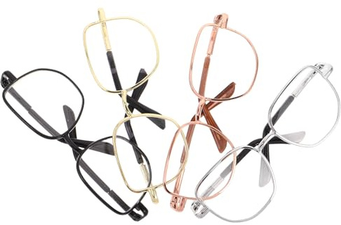 UPKOCH 4pcs Mini Metal Frame Eyeglasses Toy Decorative Glasses for Dollhouse Craft Boys and Girls Girls Fashion Accessories