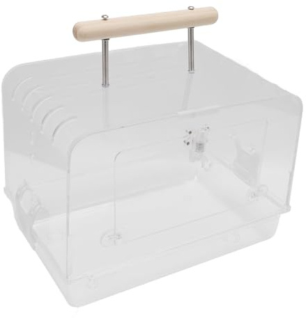 Taidda Cage Transport Portable pour Hamster, Cage Voyage Transparente en Acrylique pour Petits Animaux avec Bouteille d'eau et Bol Nourriture pour Hamster Nain Gerbille Hérisson