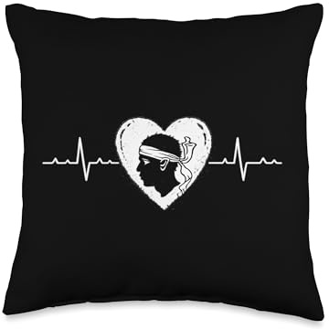 Corsica Heartbeat Moor Head Corsican Pride Design Throw Pillow
