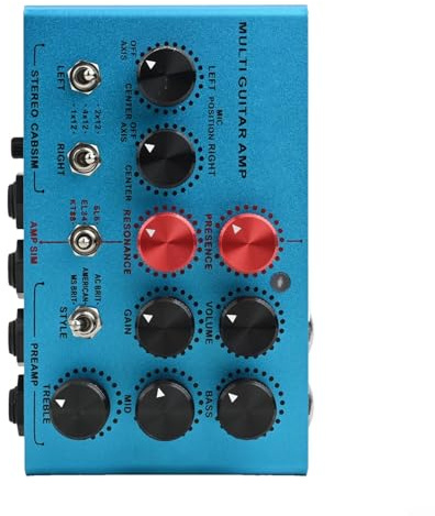Für MOSKYAUDIO Multi-Effects Gitarrenverstärker Simulator Pedal mit Stereo Cab Simulation, Für FX Loop Station & TRS DI Output, Kompakter Elektrischer Vorverstärker Prozessor für Kopfhörer-Übung