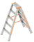 Layher Stufenstehleiter 5 Stufen 125 cm 1043 150 kg Stehleiter Stufenleiter Leiter Bauleiter Alu-Leiter Aluminium TOPIC breite Stufen