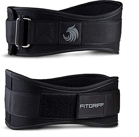 FITGRIFF® Gewichthebergürtel V2 - Gewichtheber Gürtel für Damen und Herren - Bodybuilding, Krafttraining, Crossfit Training - Trainingsgürtel, Weightlifting Belt, Gym Workout (Full Black, M)