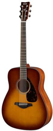 Yamaha FG800 Guitarra Acústica - Guitarra Western estándar con sonido auténtico y natural, para principiantes para adultos y jóvenes, guitarra de madera de 4/4, Marrón (Sand Burst)