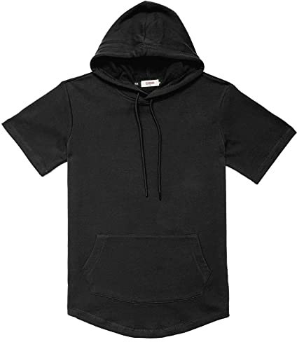 Dubinik® Kapuzenshirt Herren Kurzarm Kurzarm Hoodie Herren Sport Baumwolle Taschen T-Shirt Mit Kapuze Herren