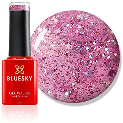 Bluesky Gel Nail Polish, Diamond Girl, Mini, BLZ44, Pink, Lilac, Long Lasting, Chip Resistant, 5 ml Requires Drying Under UV LED Lamp