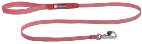 RUFFWEAR Hundeleine Hi & Light, Starke Leine, mit integrierter Aufbewahrungstasche und sicher abschließbarem Crux-Clip, kompakt zusammenklappbar auf Taschengröße, Salmon Pink