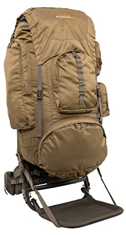 ALPS OutdoorZ Commander + Pack Bag – 5,250 in³ Hunting Backpack with Freighter Frame, Rifle Holder, Spotting Scope Pocket, Ripstop Fabric, Adjustable Coyote Brown Pack