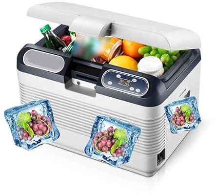 Refrigerador De Coche De 12L, Refrigerador De Compresor De 70W, Portátil Con Pantalla LED, Refrigeración Y Calentamiento, 2 Métodos De Carga For Viajes Y Camping ( Color : White-12L , Size : 24v/110v