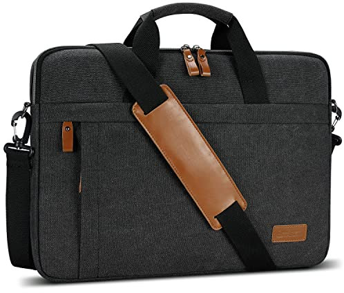ESTARER Laptoptasche 17.3 Zoll Groß Canvas Aktentasche Herren für Arbeit,College,Reisen,Büro