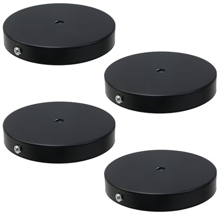 Pastlla 4 Pack 4.7 Inch Lamp Holder Ceiling Canopy Kit Ceiling Plate Chassis Base Pendant Light Lamp Holder Light Accessories Modern Decorative Black