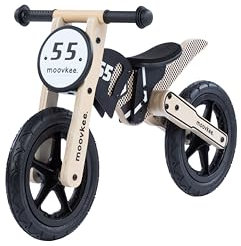 COIL Vélo d'équilibre pour enfant, Roues 12 pouces, Pneus anti-crevaison, Cadre bois, Rouge et Bleu Métallique, 3 ans et plus