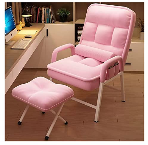 Juego de sillones reclinables para sala de estar, oficina y espacios pequeños, juego de silla de club rosa y reposapiés