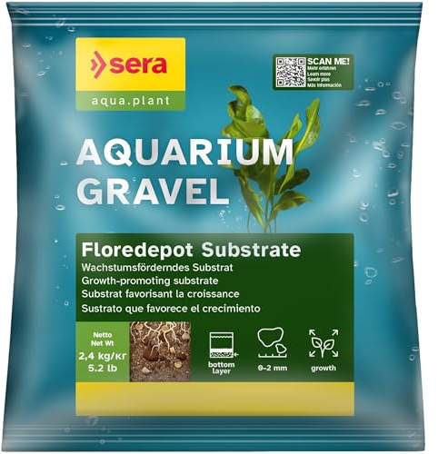 sera Aqua Gravel Floredepot Substr 2,4 kg | Sustrato para todos los acuarios de agua dulce | Caldo de cultivo y fertilizante para plantas de acuario | como base bajo grava | contiene turba y pellets