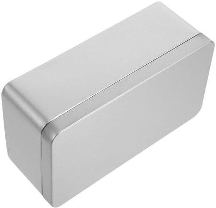 jojofuny Caja Rectangular de Hojalata Plateada Grande 18X98X65 CM con Cierre Hermético Lata de Almacenamiento Hogar y Contenedor Metálico Multiusos para Dulces Joyas y Aperitivos