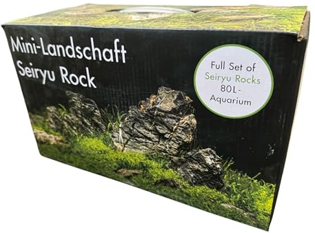 Deco-Set Natural Seiryu Stone Aquarium Rock for 80L Fish Tanks, Tropical & Cold Water Safe Decorative Rock with Natural Caves, Fish & Reptile Friendly (Seiryu Stone, 80 Litre Set) Hanicks GB141