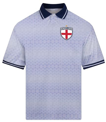 Retro England Shirt Football Top - England Badge Tshirt - Football Fan Supporter Tee for Men