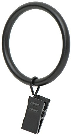 Ivilon Drapery Curtain Clip Rings - Clips Ring for Curtain Panels 1.7, Set of 14 - Black