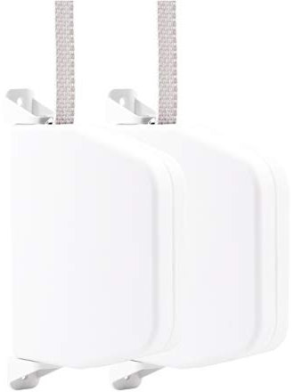 Nobily Aufputz Gurtwickler Rolladen ultraweiß inkl. 5m 2er SET Rolladengurt hellgrau 14mm - sofort einsatzbereit, Rolladenwickler, Rollladenwickler